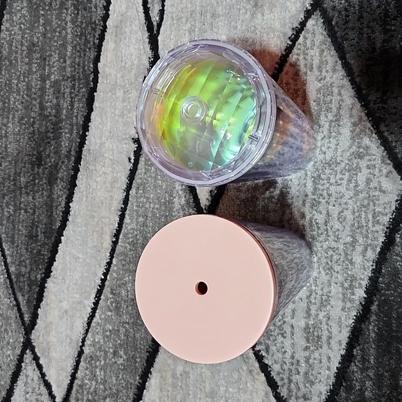 STARBUCKS ROSE GOLD WHITE GLITTER & DOME OMBRE RAINBOW VENTI COLD CUP TUMBLERS - Picture 5 of 11